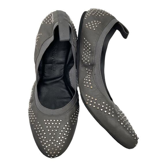 See By Chloe Studded‎ Ballerina Flats Slip-On size 36.5 US 6 Gray - Picture 1 of 7
